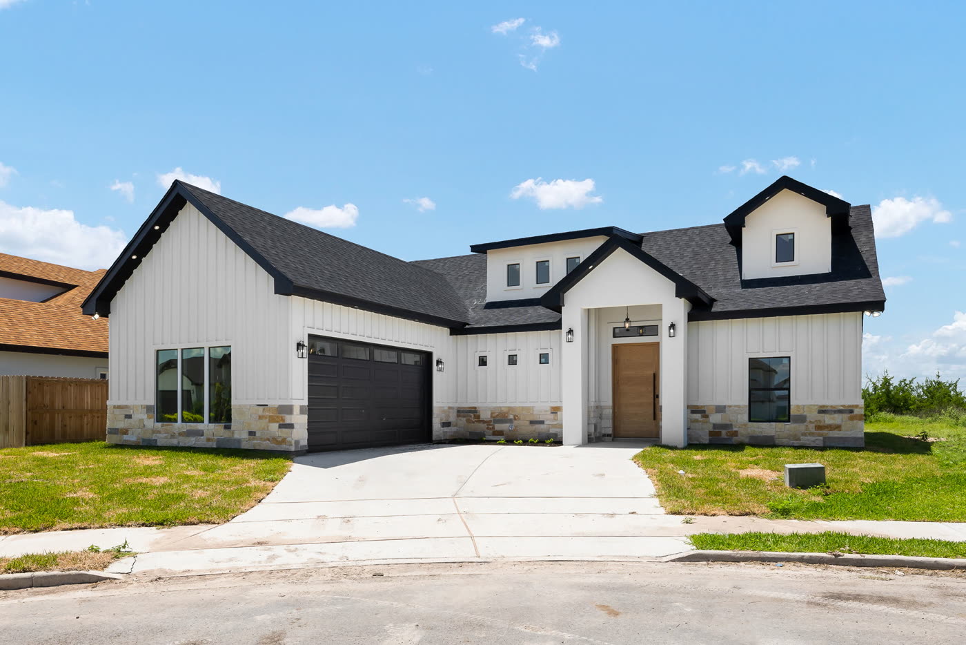 Completed Kratos Construction custom home — exterior view, Rio Grande Valley TX
